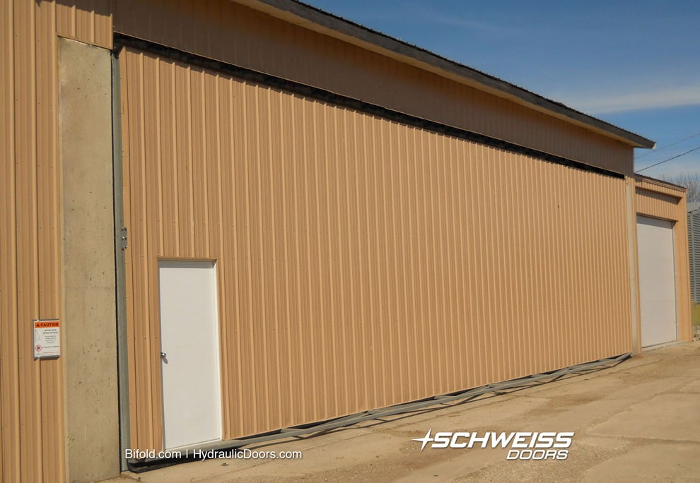 Shop can be access through Schweiss walkdoor or by opening Schweiss Hydraulic Door