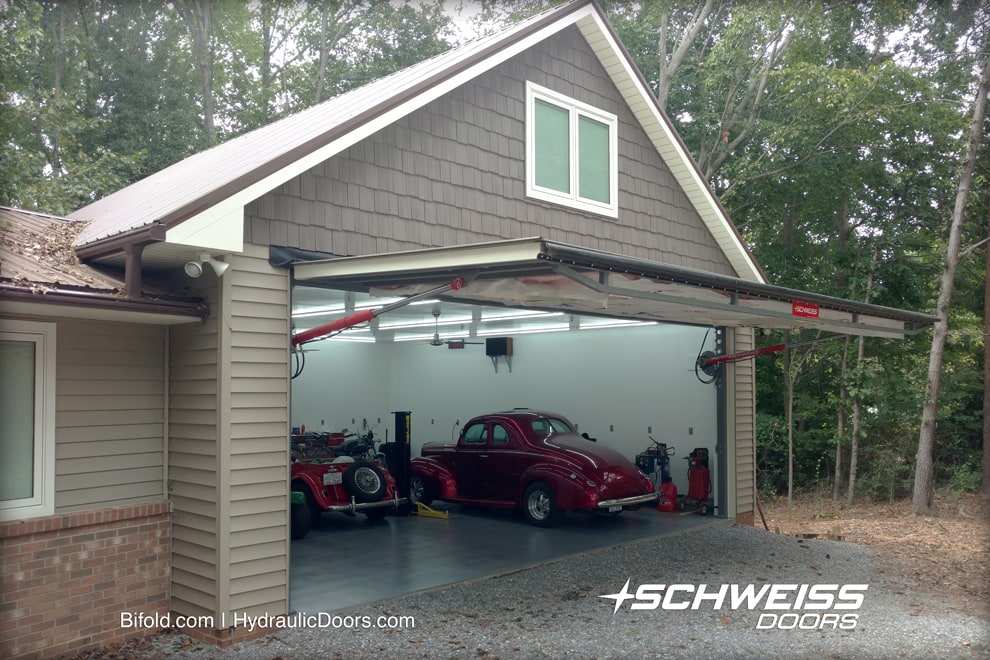 Residential Garage Door in NC equipped wiht remote opener and photo eye sensor