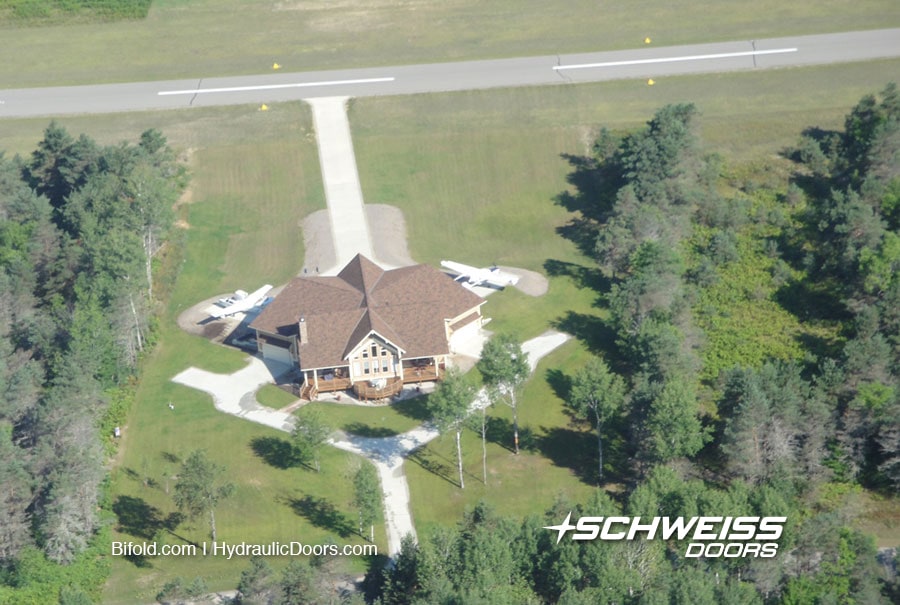 Aerial View of Michigan Hangar Home